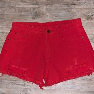 Falmer Heritage Red Distressed Shorts
